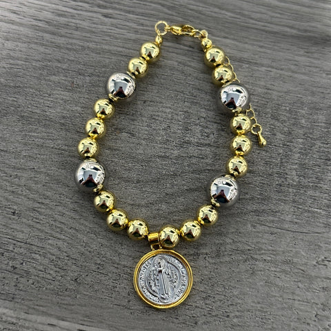 Saints Bead bracelet - Virgen - San Benito - Santa Muerte