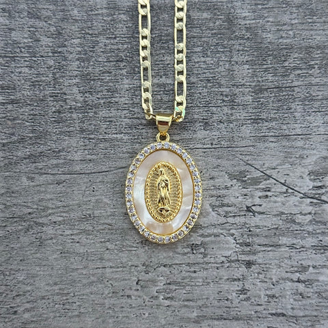 Mini Virgencita Pearl Necklace