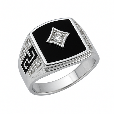 925 Onix Silver Ring
