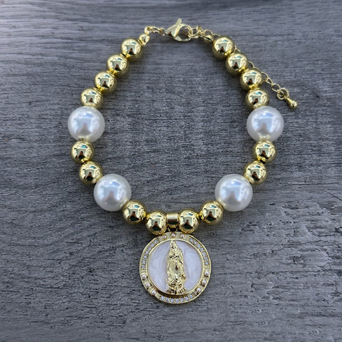 Saints Bead bracelet - Virgen - San Benito - Santa Muerte