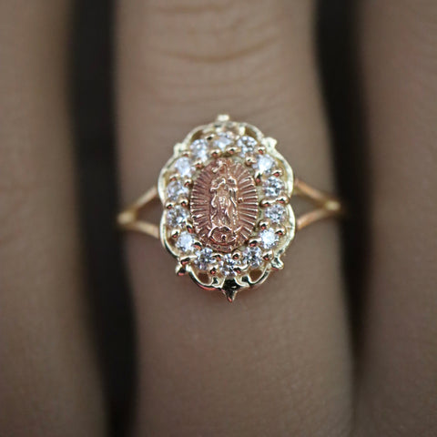 14k Solid Gold Virgencita Ring
