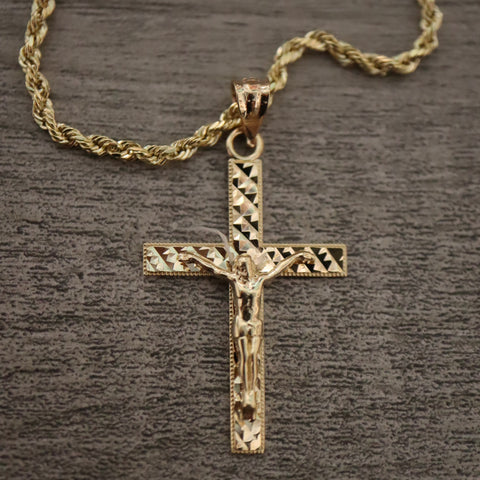 14k Solid Gold Cross Pendant