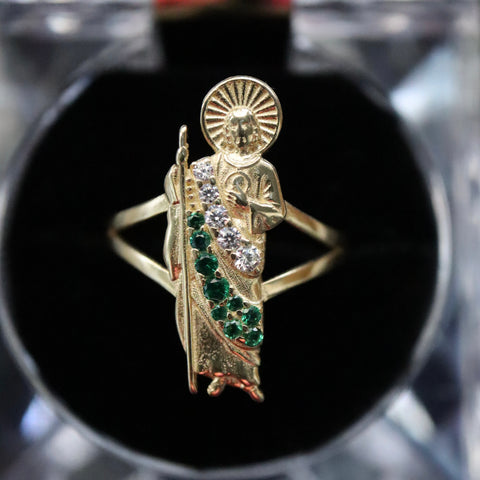 14k Solid Gold San Judas Ring