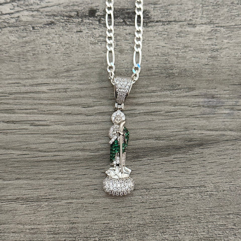 Silver San Judas Necklace 014
