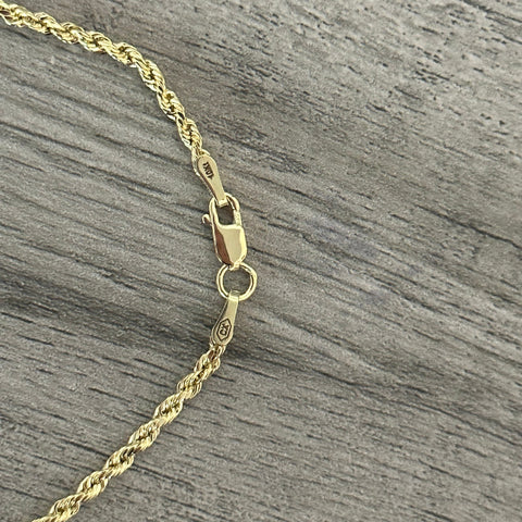 10k Gold Solid Rope Chain 2MM