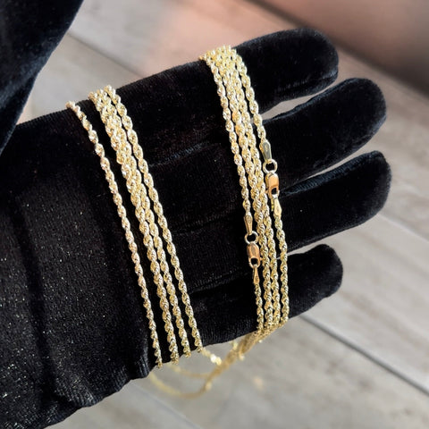10k Gold Solid Rope Chain 2MM