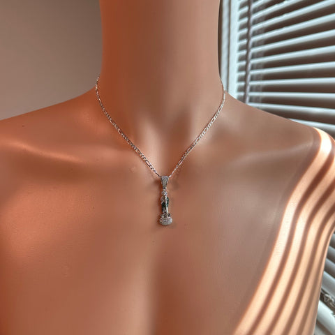 Silver San Judas Necklace 014