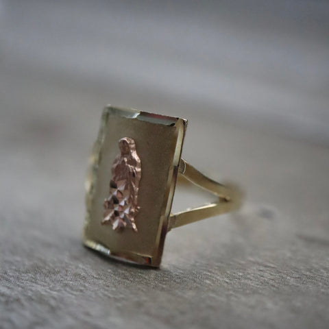 14k Solid Gold Virgencita Ring