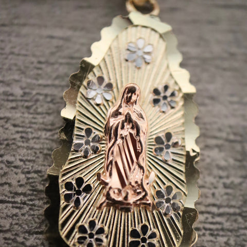 14k Gold Virgencita Pendant