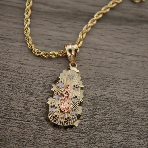 14k Gold Virgencita Pendant