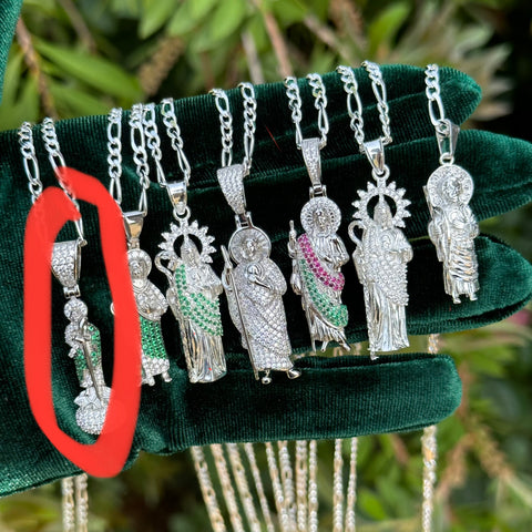 Silver San Judas Necklace 014