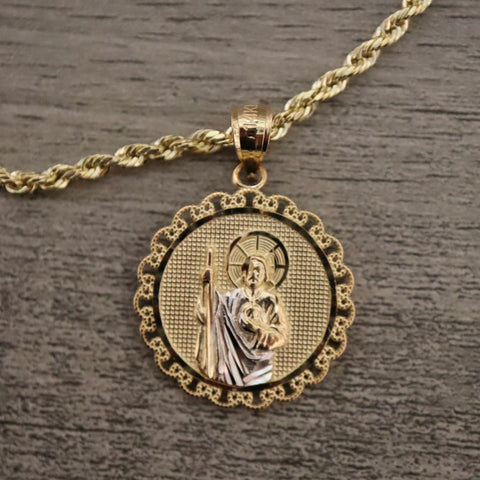 14k Gold San Judas Pendant