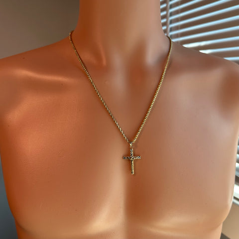 14k Solid Gold Cross Pendant