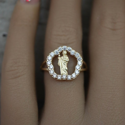 14k Gold San Judas Ring