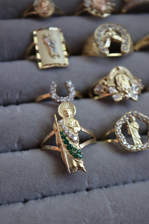 14k Solid Gold San Judas Ring