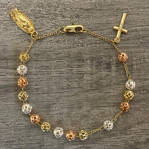 Virgencita Ball Rosary Bracelet 08