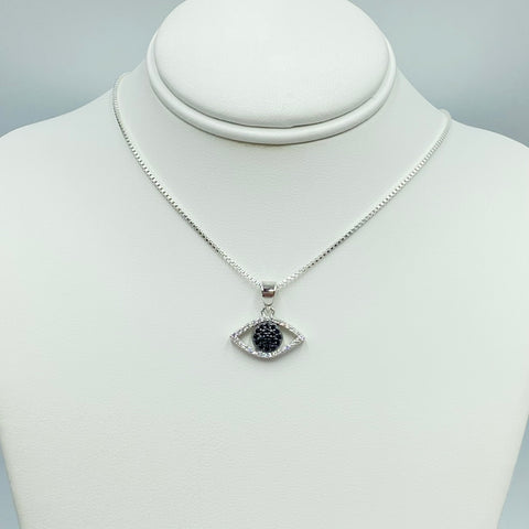 Sterling Silver Black Eye Necklace