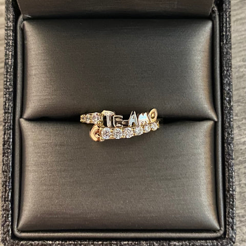14k Gold Te Amo Ring 1996