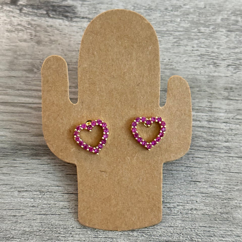 Pink Heart Stud Earrings 04