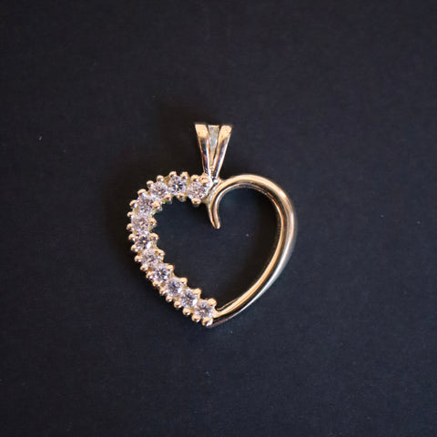 14k Solid Gold Heart Pendant 1772