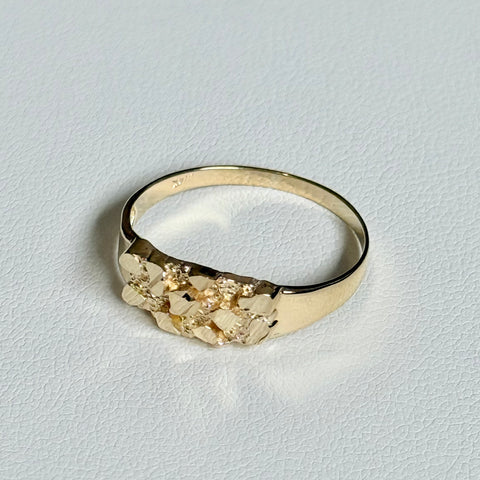 14k real gold nugget ring lightweight 3484