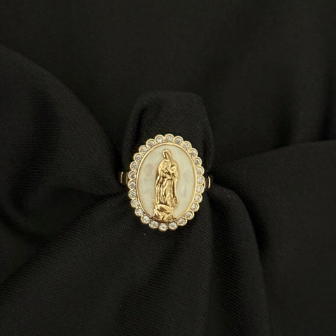 Adjustable Virgencita Ring 010 white or pink