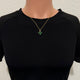 Gold plated Green Clover Necklace