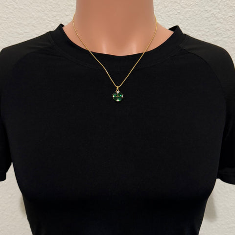 Gold plated Green Clover Necklace