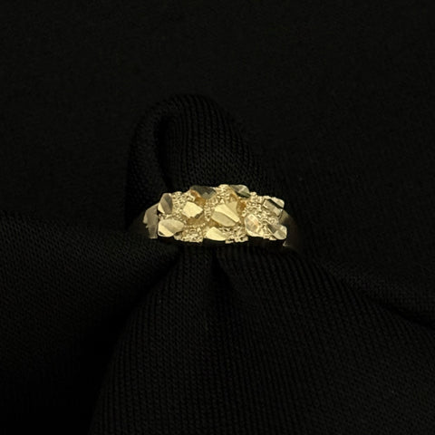 14k real gold nugget ring lightweight 3484