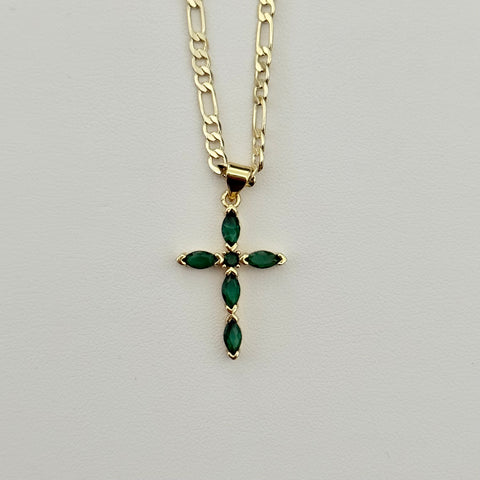 Green Cross Necklace 012