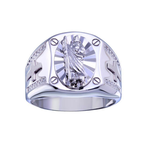 925 Silver San Judas Ring With Cross 07
