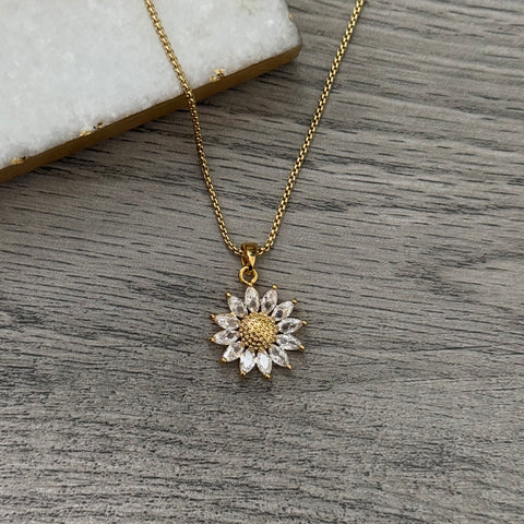 Gold plated Sunflower Necklace