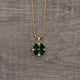 Gold plated Green Clover Necklace