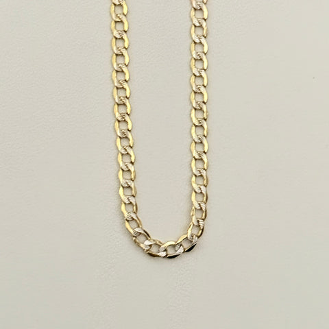 14k Real Gold Curb Chain Diamond Cut 3.5MM 0170