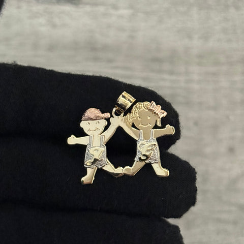 14k Solid Gold Boy and Girl pendant 2009