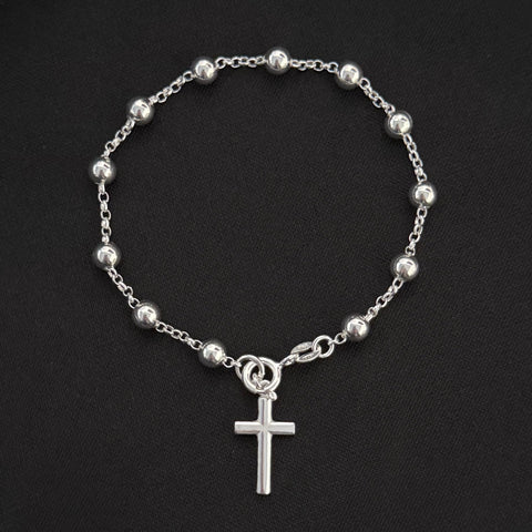 Silver Rosary Bracelet