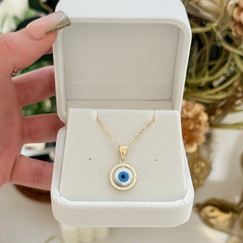 14k Gold Evil Eye Pendant 0010