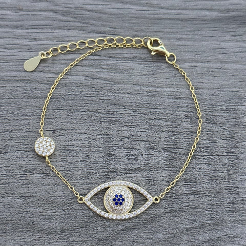Silver Gold plated Evil Eye Bracelet 016