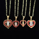 Red Heart Virgencita Necklace