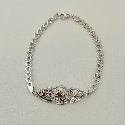 925 Silver 15 años bracelet - quinceañera - 15 years