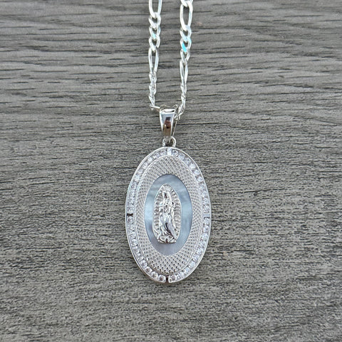 Silver Virgencita Necklace 09
