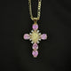 Pink Cross Necklace 035