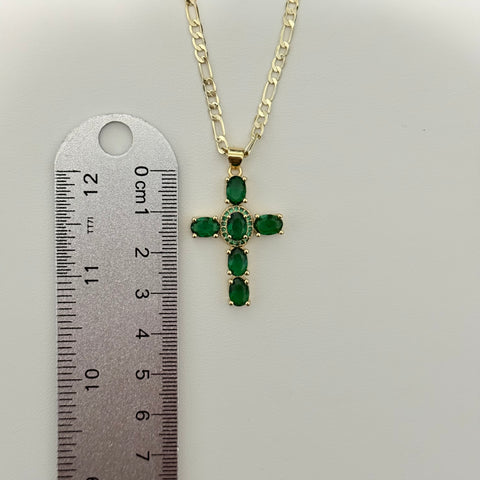 Cross Necklace White or Green 016