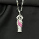 925 Silver San Judas Necklace Pink 04