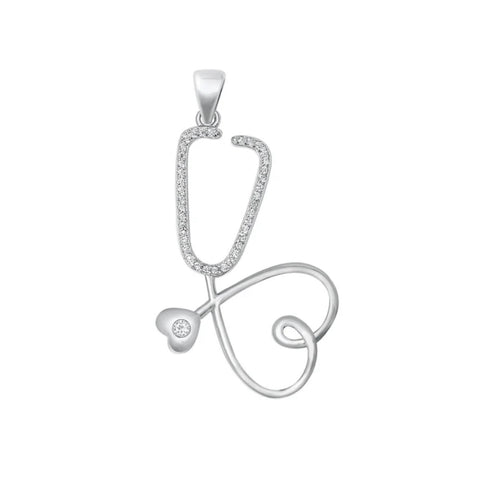 925 Silver Stethoscope Necklace