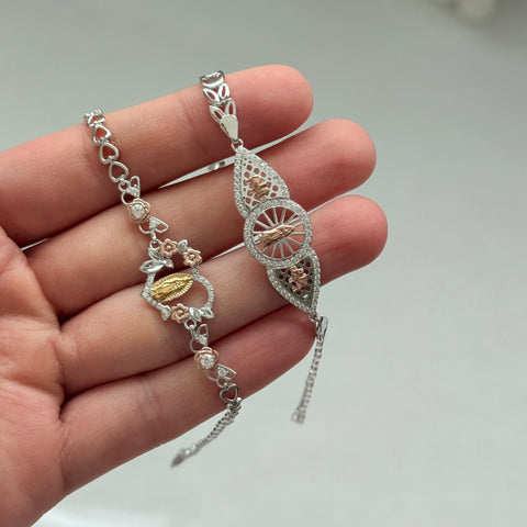 Virgencita bracelet rhodium plated two styles