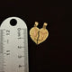 14k Real Gold Heart Breakable Pendant cross virgen