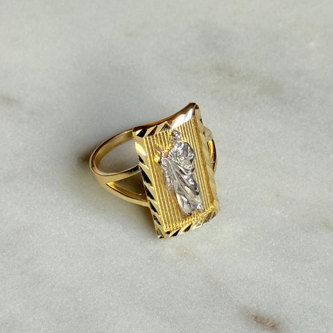 10K real Gold San Judas Ring 20MM