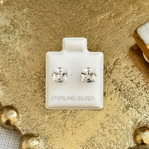 Sterling Silver Square Stud Earrings