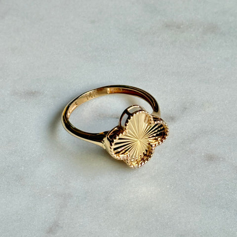 14k Gold Fancy Clover Ring